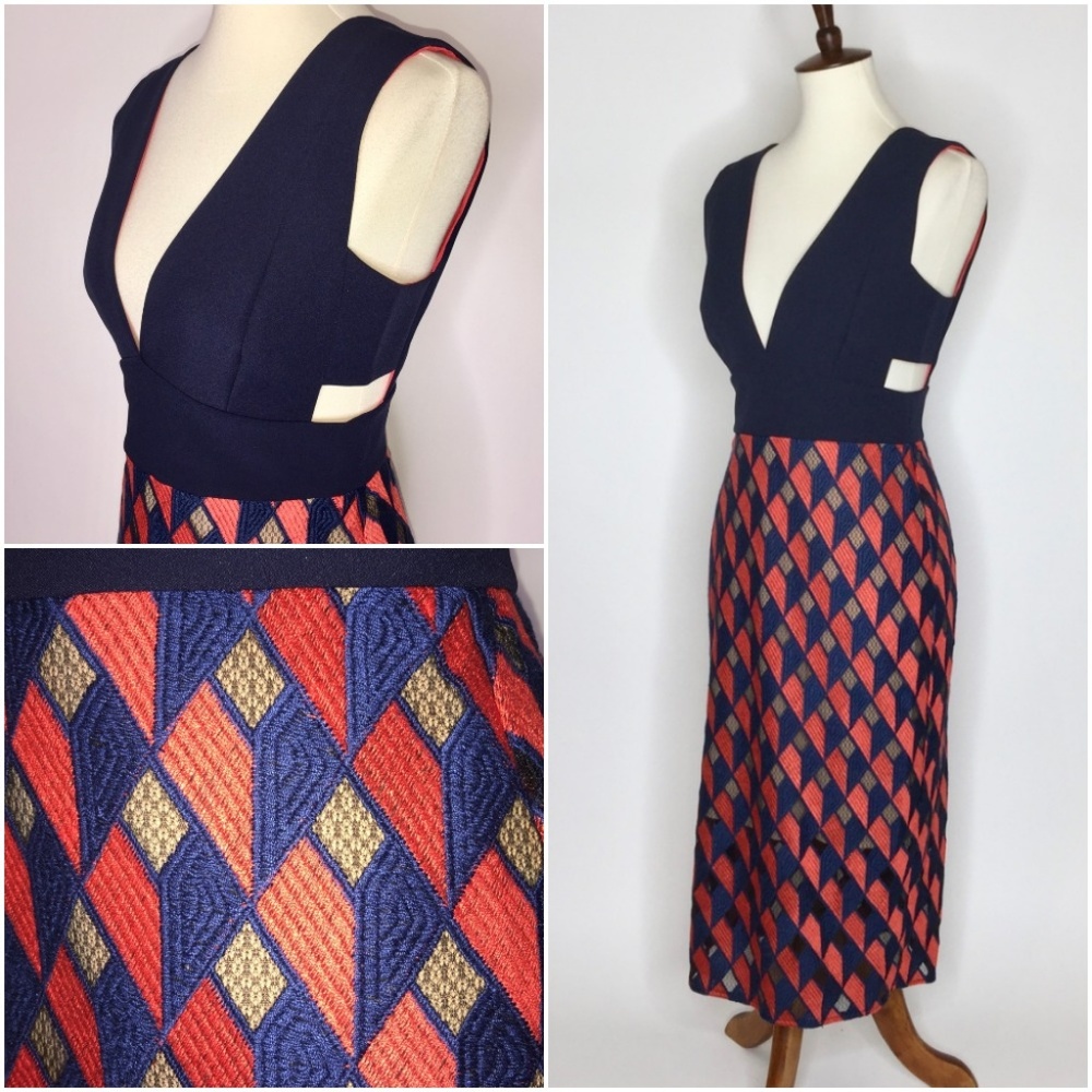 BCBG Maxazria Embroidered Sheath Rosalina Dress 6 - Picture 4 of 8